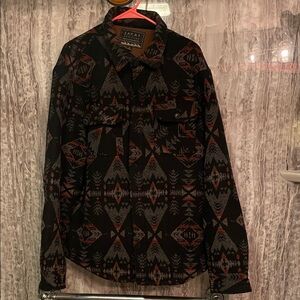 Jachs Men's Black and Red Geometric Jacket